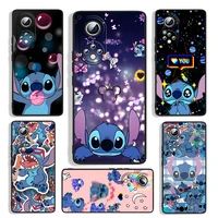 cartoon animation lilo stitch for huawei honor 60 se 50 30i 20 10i 10x 10 9x 9c 9a 8a x8 x7 lite pro black silicone phone case
