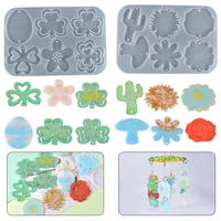 earring pendant silicone mold diy lucky grass petal leaves mushroom cactus listing silicone mold making wind chimes