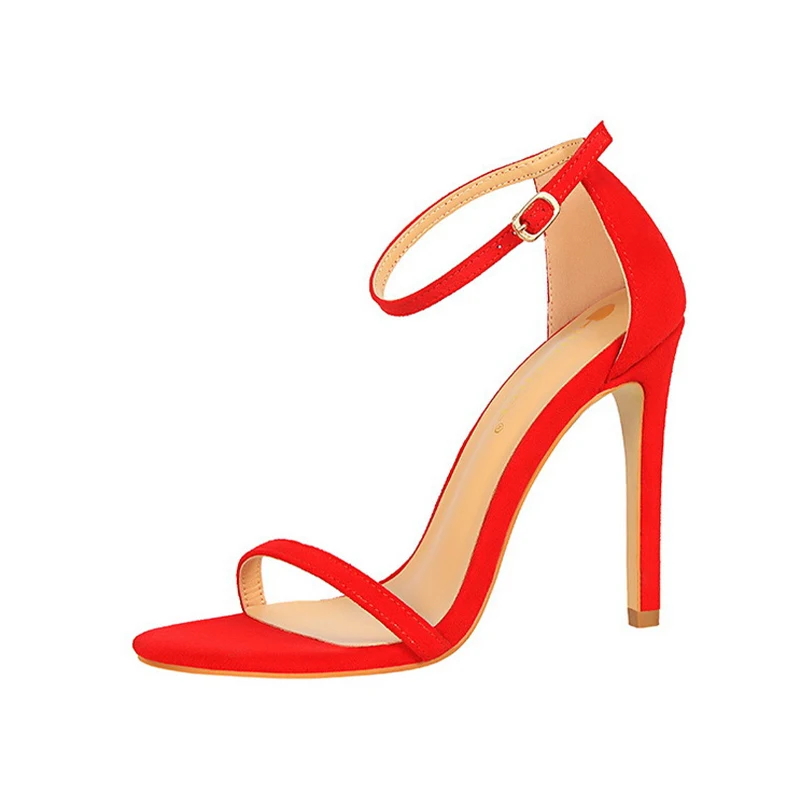 

2022 Women Super High Heels Sandals 8CM 11CM Female Strappy Red Black Nude Shoes Lady Summer Classic Sexy Pumps