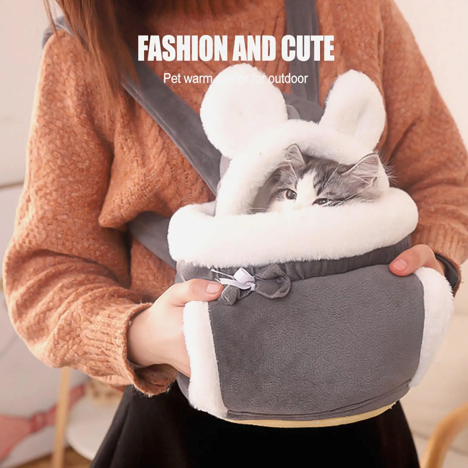 

Cat Bag Outing and Indoor Backpack Cute Japanese and Korean Style Cat Supplies, Winter Warm Cat Bag Pet Bubble Backpack