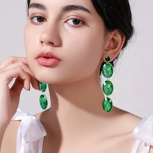 2022 New Long High Sense of Green Acrylic Exaggerated Personality For Women Fashion Earring Daily Birthday Party Jewelry Gifts 2022 New Long High Sense of Green Acrylic Exaggerated Personality For Women Fashion Earring Daily Birthday Party Jewelry Gifts