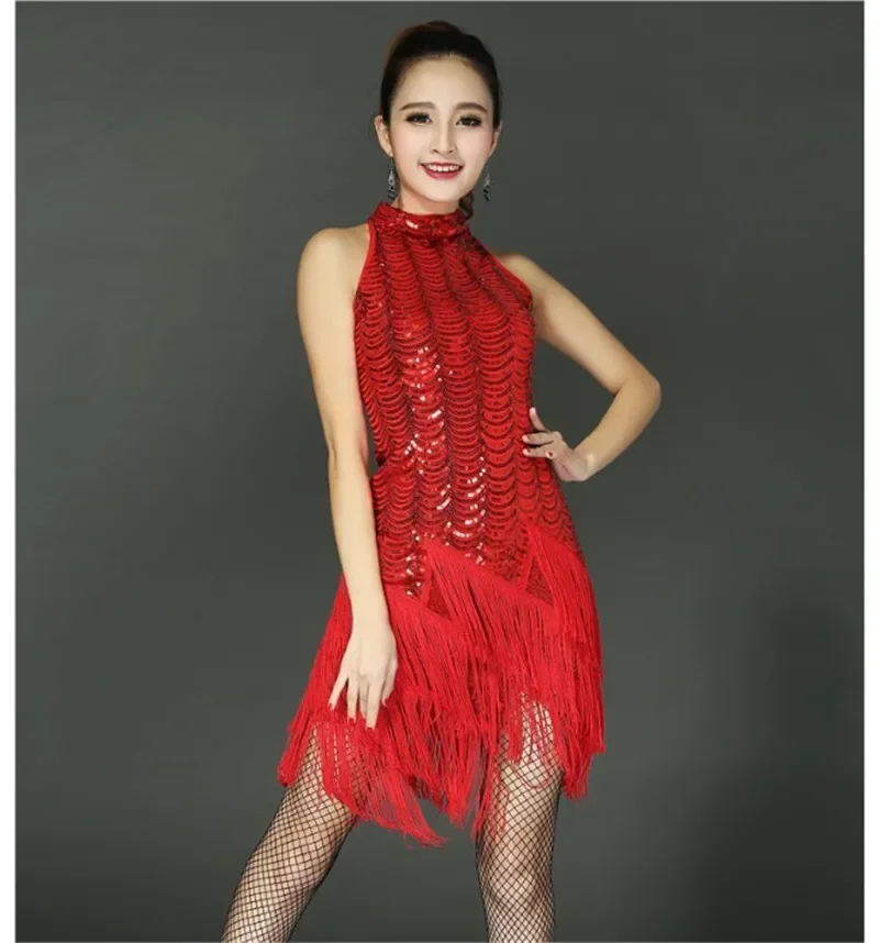 Платье для латинских танцев женское сексуальное платье с кисточками и бахромой