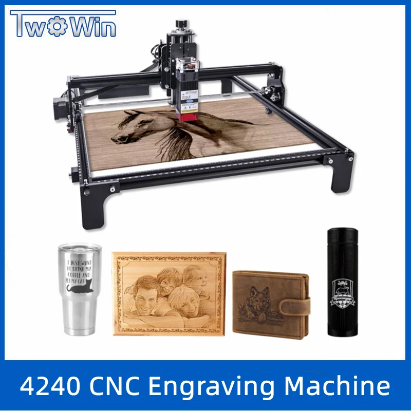 4240 CNC Laser Engraving Machine with 20W 40W Laser Mini Laser Engraver Cutter 420 * 400 mm for DIY Marking Metal Wood Engraver