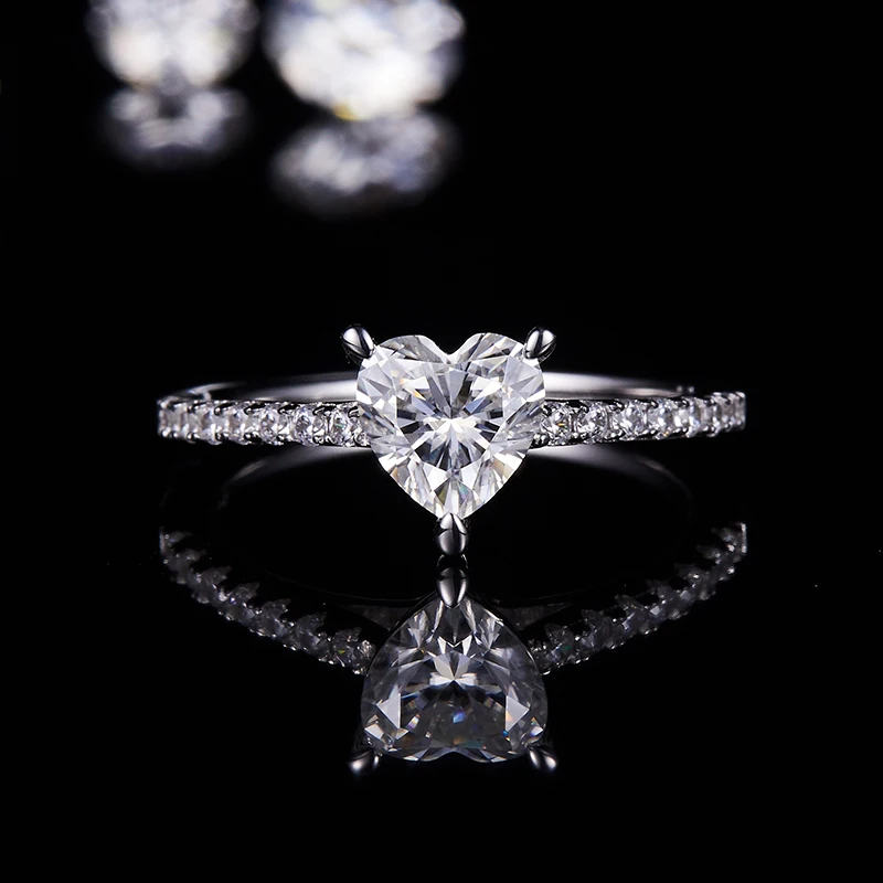 Элегантное Кольцо В Форме Сердца С Лабораторным Бриллиантовым Сертификатом Из