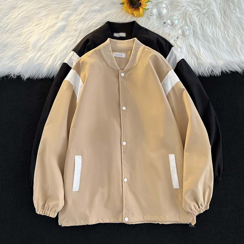 

Baseball suit loose casual coat autumn new style student versatile Japanese color contrast jacket
