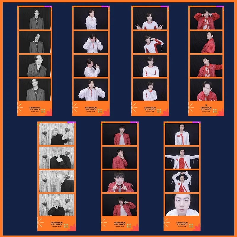 

7 шт./компл. KPOP Bangtan Boys разрешение танцевать 4 клетки закладки Smallcard случайная карта Новая Корея группа благодарность карты K-POP JK V RM