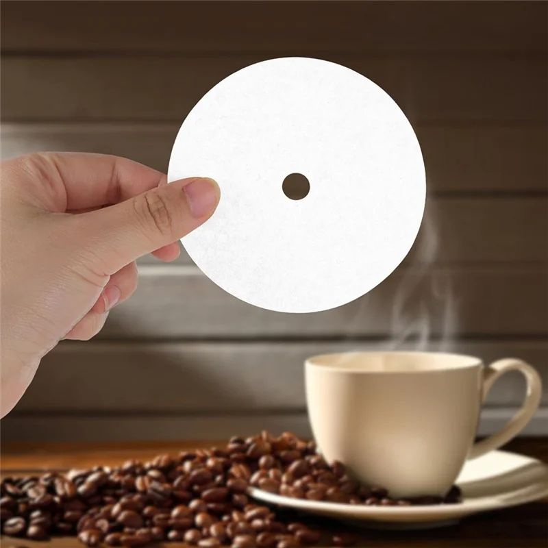 Фото LLCS-500PCS Фильтры для кофе с графическим перколятором, 3,75-дюймовые натуральные неотбеленные одноразовые фильтры для кофе Дисковые фильтры для кофе №4
