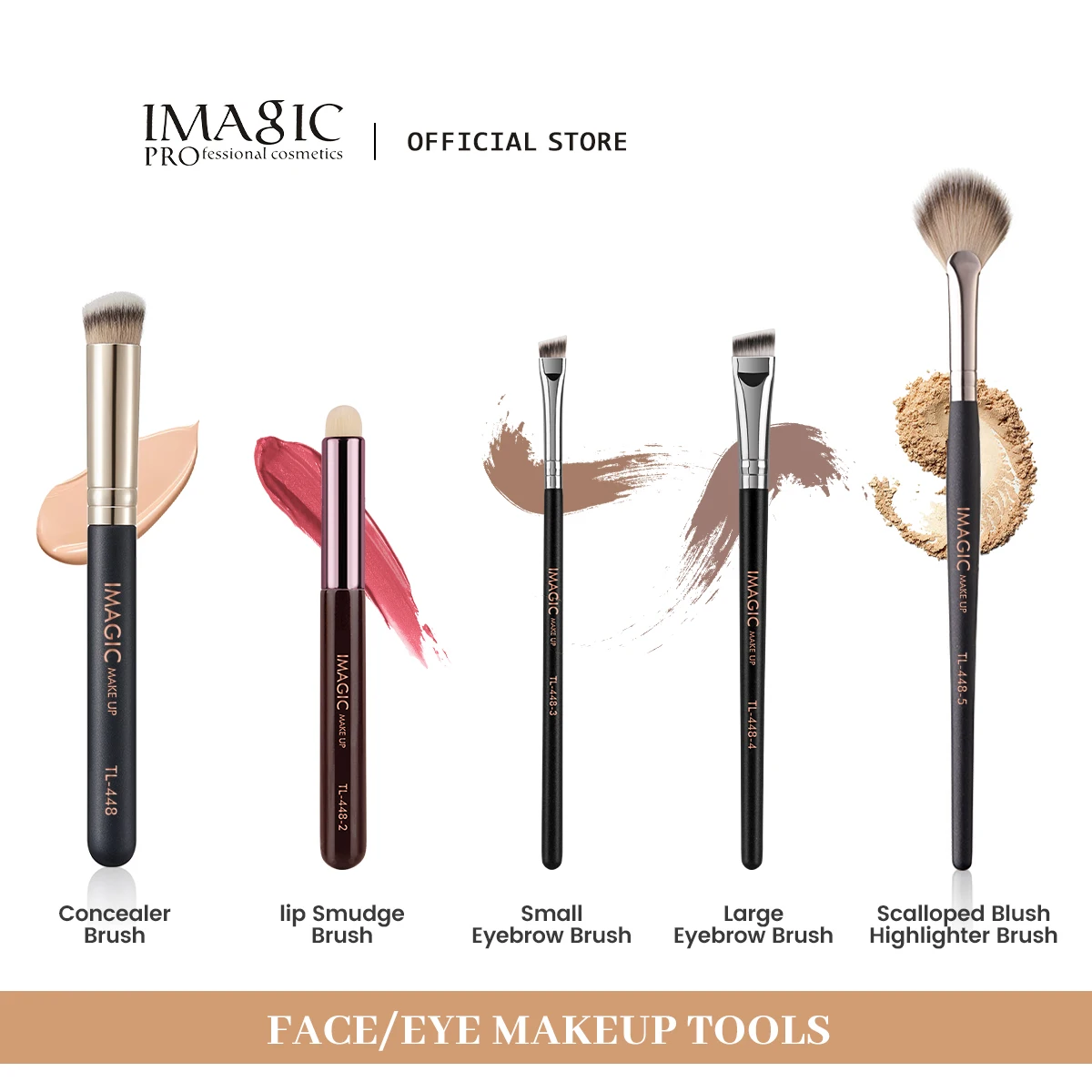 

IMAGIC Makeup Brushes Concealer Highlighter Eyeshadow Lip Eyeliner Eyebrow Blush Beauty Soft Hair Single Makeup Brush Tools Kit