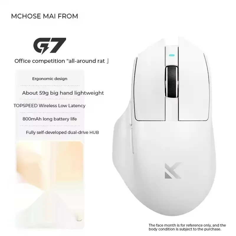 Новая беспроводная мышь Mchose G7 Pro Paw3395 трехрежимная игровая легкая эргономика 55 г