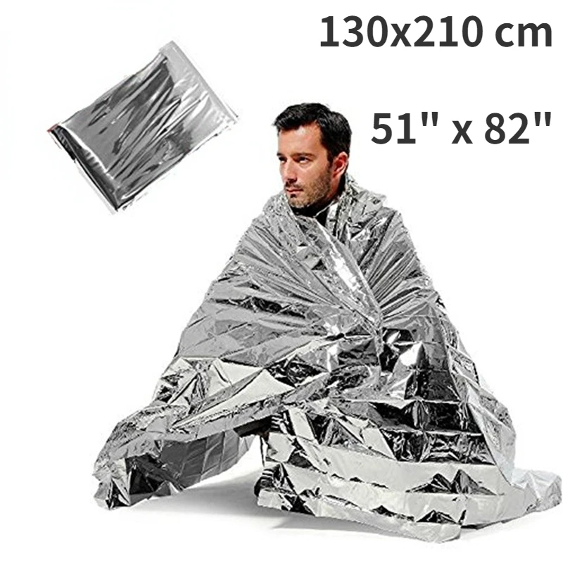 

Emergency Blanket Survival Gear,Foil Mylar Thermal Blankets 51" x 82" inches,NASA,Outdoors,Hiking,Space, Marathons First Aid Kit