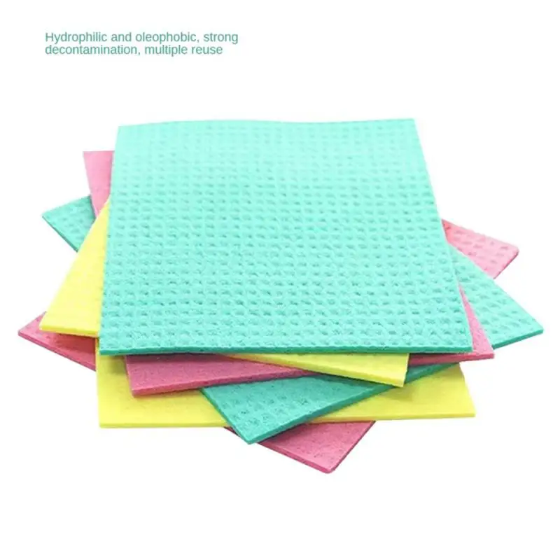 

Wood Fiber Kitchen Rag High Quality Kitchen Dish Towels Compressed Wood Pulp Cotton Rag Kitchen Cleaning Cloth Washable Reusable
