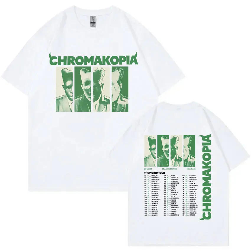 Tyler The Creator Chromakopia World Tour Graphic T Shirts Men Women Fashion Vintage Tshirt Unisex Hip Hop Oversized T-shirts