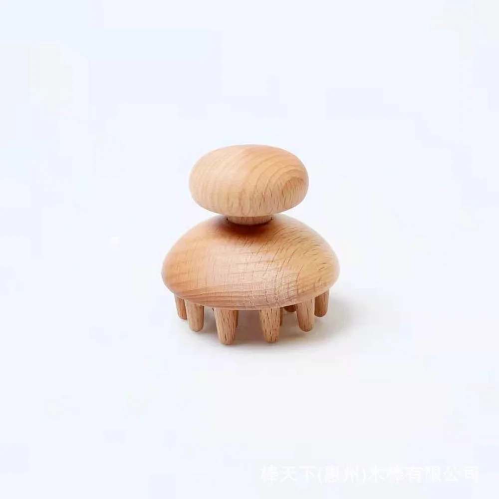

Mushroom Wood Therapy Massager Tool Mushroom Full Body Wood Massager Portable for Pain Relief with Up Down Point