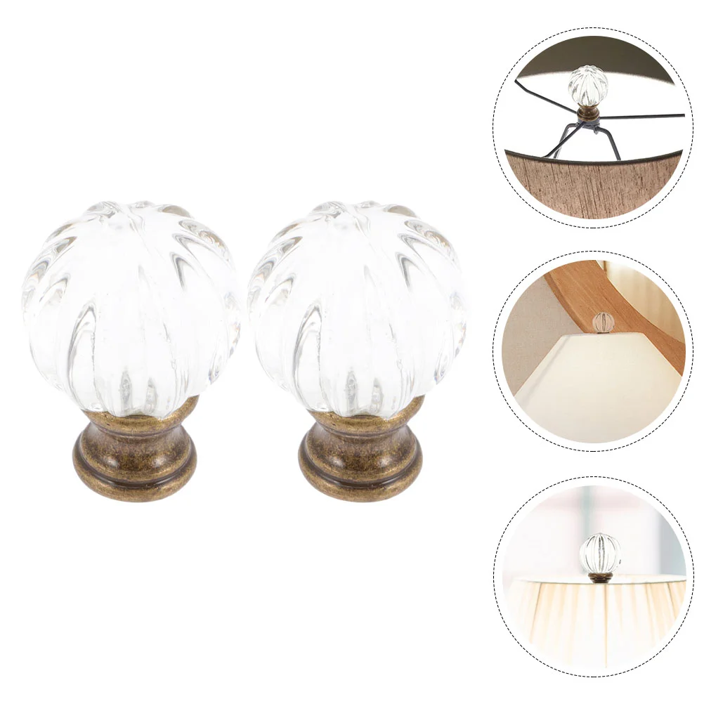 

2 Pcs Shade Knob DIY Lamp Finial Parts Top Cover Unique Finials Bed Post Copper Light Fixture
