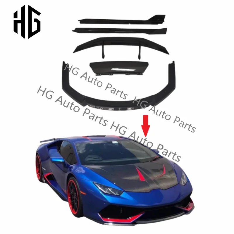 V-образный глянцевый передний бампер из углеродного волокна боковые юбки внешние