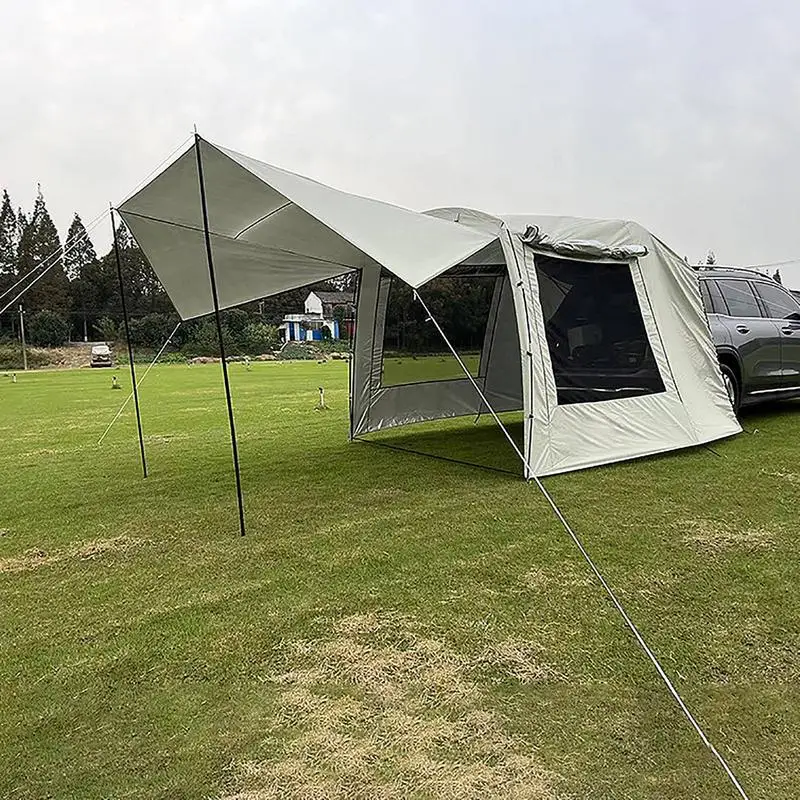 

Camping Tents Car Tailgate Tent Sun Shelter Large Shade Space For 5-6 Person Lightweight & Compact With Storage Bag
