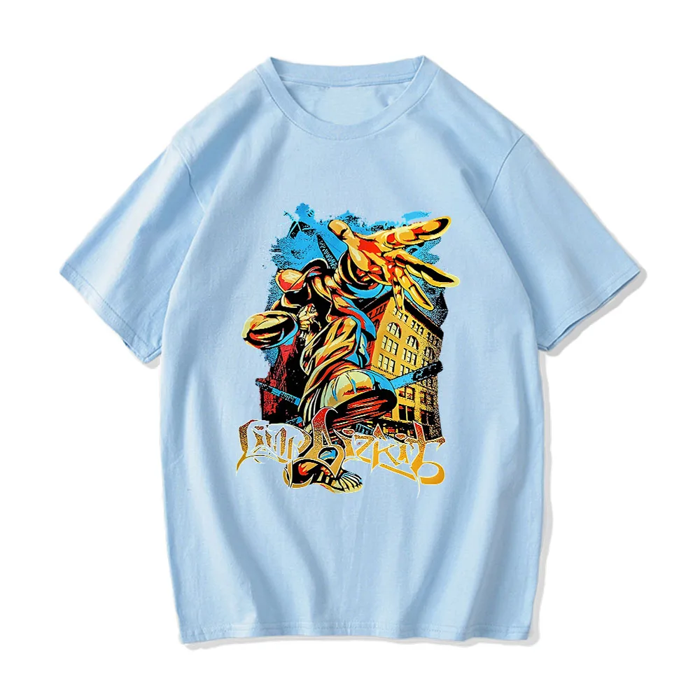 

Limpp Bizkitt T-shirt Men's 100% Pure Cotton Shirts High Street Handsome Tees Casual Loose Short-sleeved T Shirt Summer Tshirt