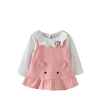 new spring and autumn girls suit vest skirt long sleeve two piece set female baby bear head long sleeve skirt suit