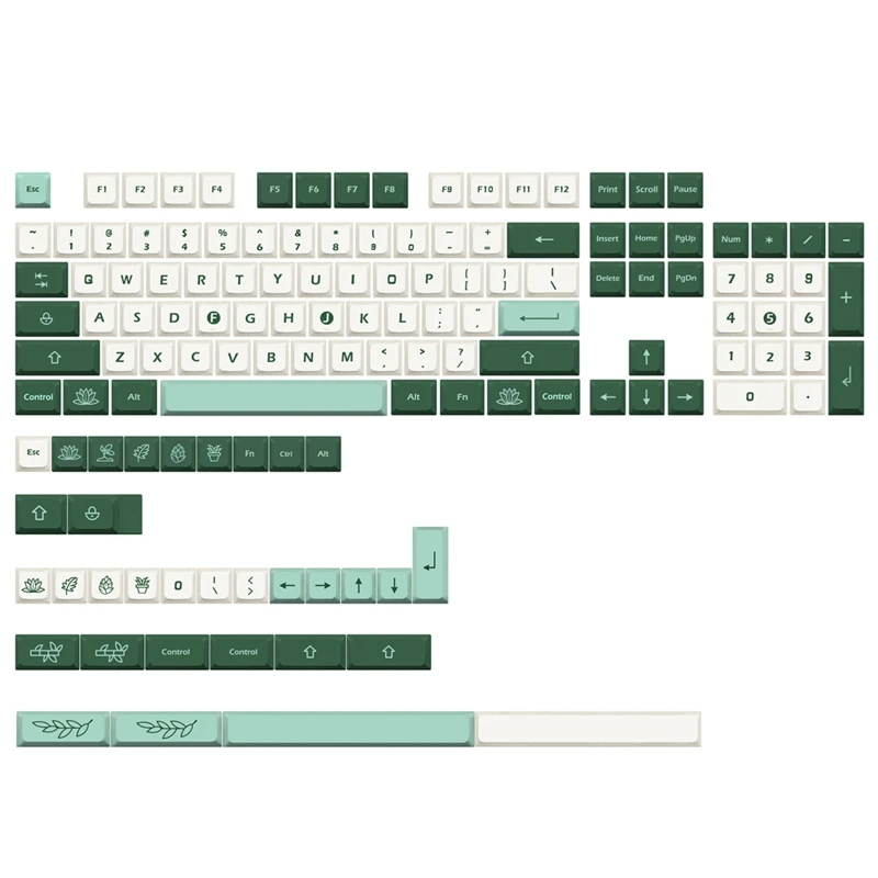 

137 Keys/set XDA Profile Botanical Gardens Keycap PBT Dye Sublimation Key Caps For Mechanical Keyboard With iso Enter B36A