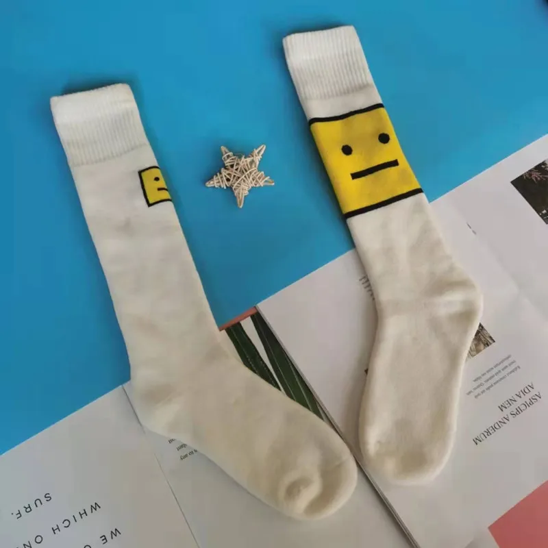 2022 trend fashion sports men and women long socks tube winter warm socks black and white letter expression socks high stockings