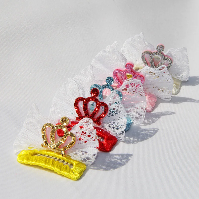 

1 шт. Новый головной убор для ухода за кошками и собаками шпилька для домашних животных милая Корона бант BB зажим для плюшевого йоркширского ...