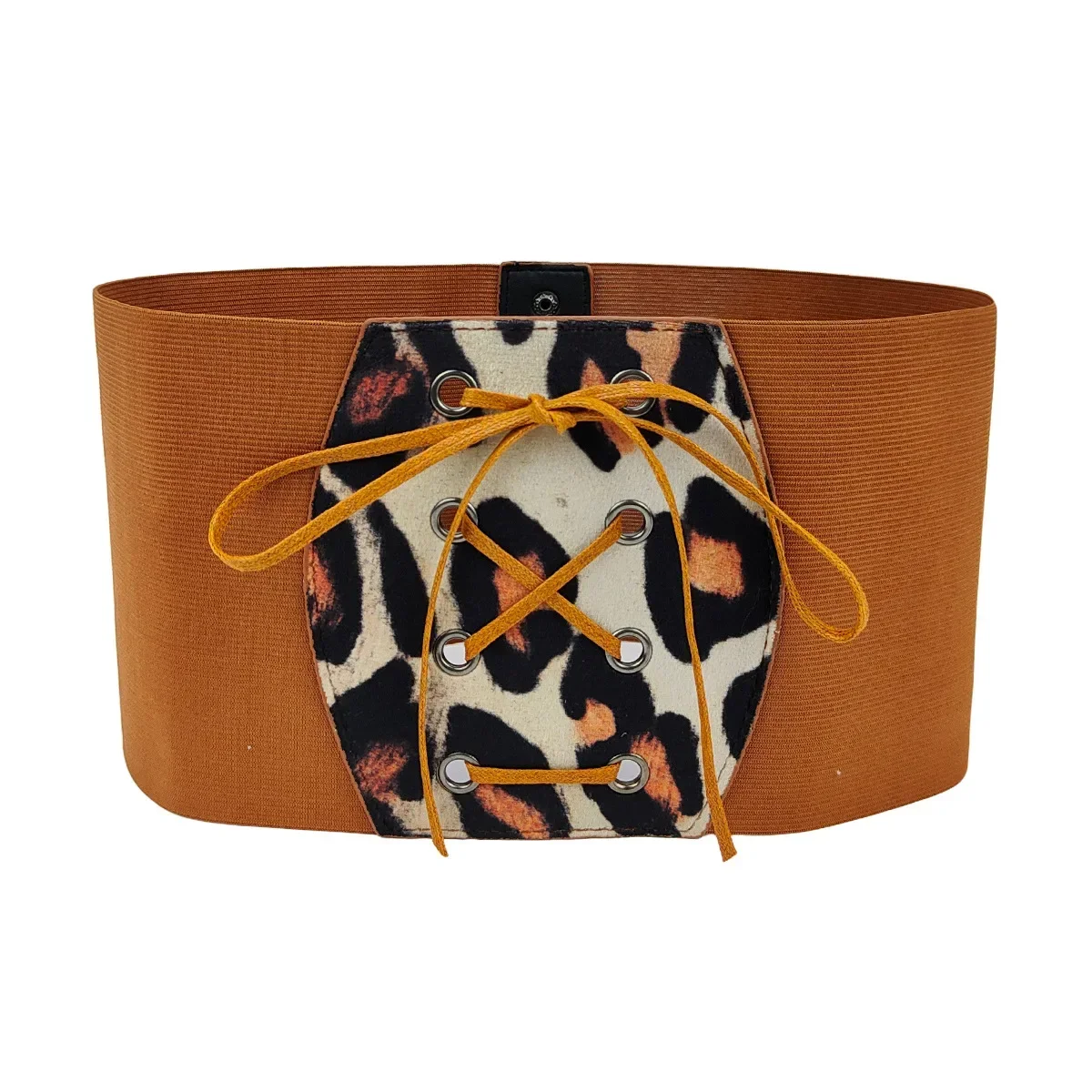 15cm Wide Women Fashion leopard Slim Corset Cummerbunds Elastic Belts Waistband Female Coat Fur Hige Waist Belt Accessory