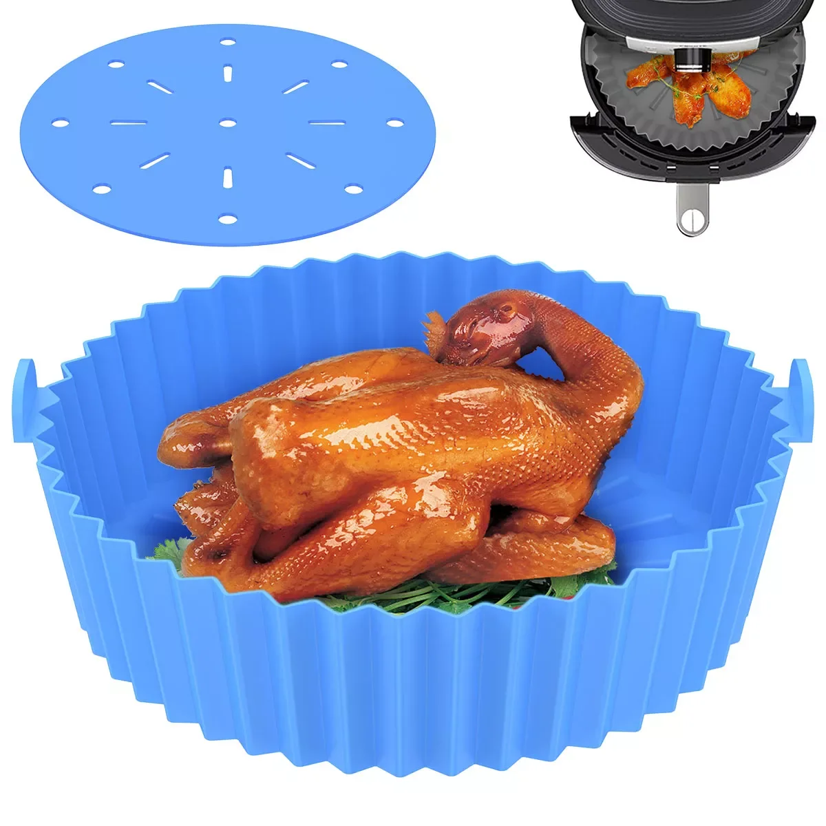 

Силиконовая подложка для фритюрницы, набор масляных фильтров, многоразовый поднос для духовки, поднос для жарки курицы, корзина ковер, аксе...