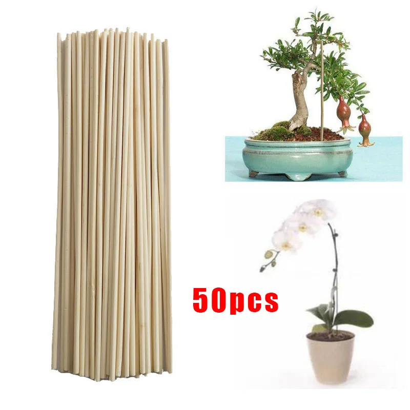 

50Pc Plant Support Sticks Bamboo Sticks Plant Support Flower Stick Gardening Tool Plant Clips Flower Arrangement Garden Supplies