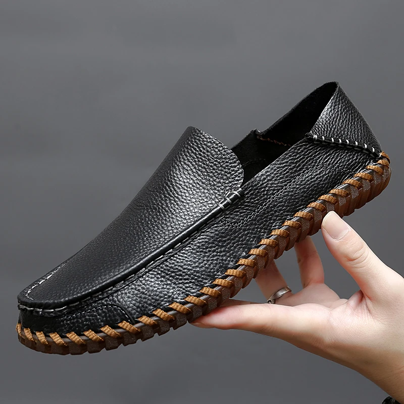 

Loafers Men Casual Luxury Slip on Shoes fashion breathable Genuine Leather Mens Shoes Driving Shoes Office Shoes men moccasins