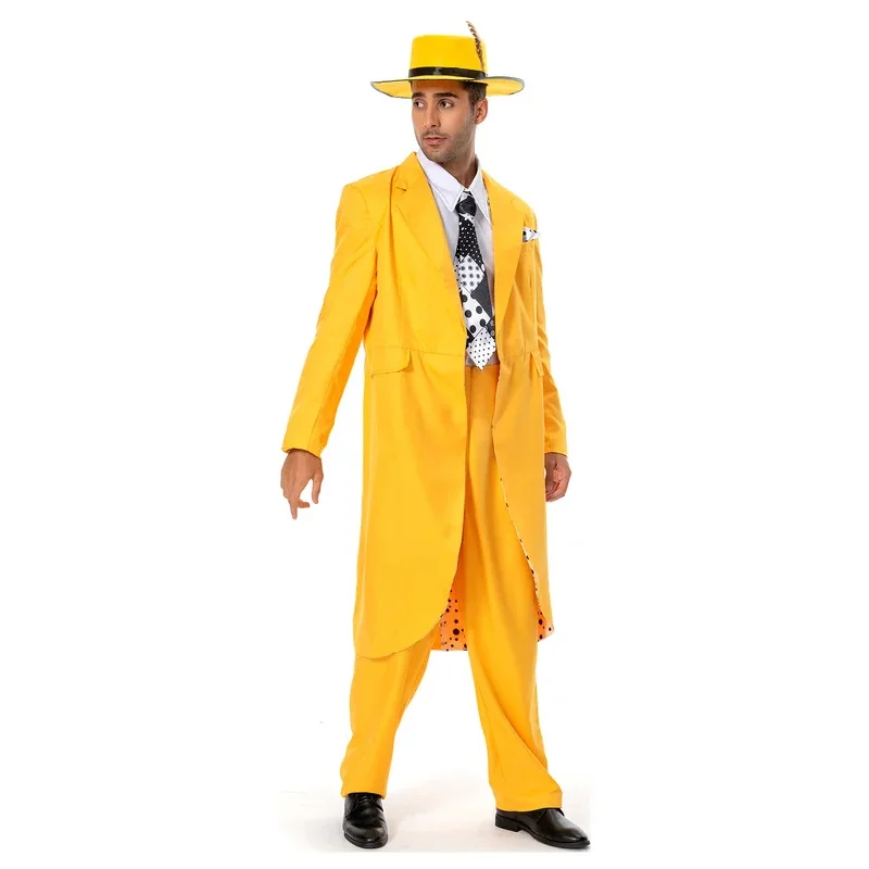 Маска Джима Керри карнавальный костюм мужской желтый наряды на Хэллоуин