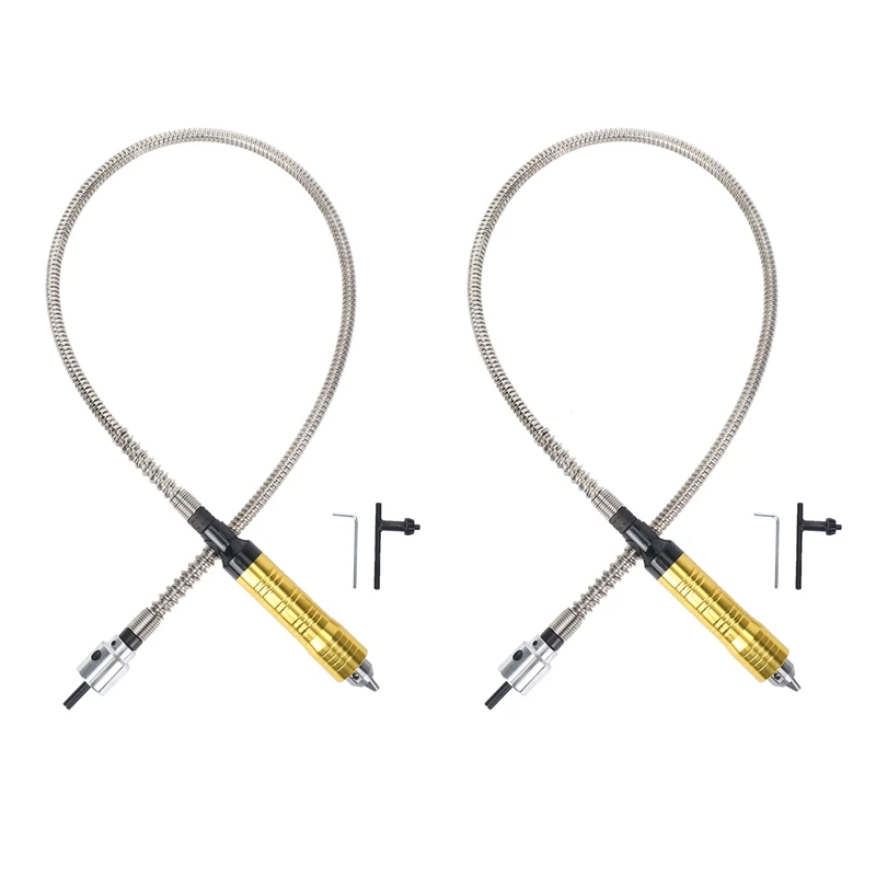 

2X Rotary Grinder Tool Flexible Flex Shaft Fits + 0.3-6.5Mm Handpiece For Dremel Style Electric Drill Rotary Tool