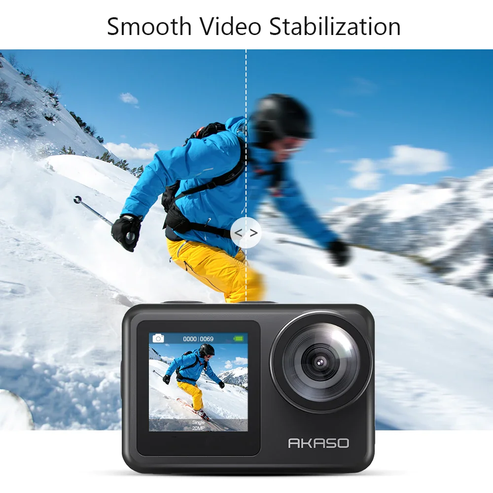 Ceny AKASO Brave 7 LE 4K30FPS 20MP WiFi Kamera Akcji 4K Ekran Dotykowy Vlog Kamera EIS 2.0 Pilot Kamera Sportowa Wodoodporna Kamera