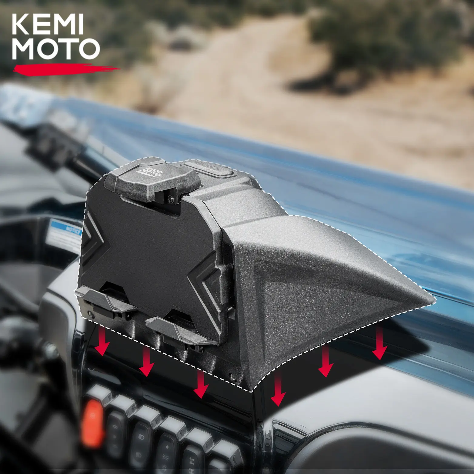 KEMIMOTO UTV Electronic Device Tablet Holder Storage Box for CFMOTO ZFORCE 950 HO SPORT 1000 Sport 2020-2022