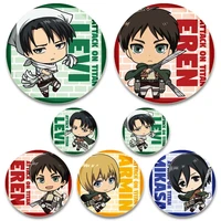 fashion jewelry accessories attack on titan badge anime figure levi mikasa lapel pins cartoon cosplay clothes bag brooches gifts