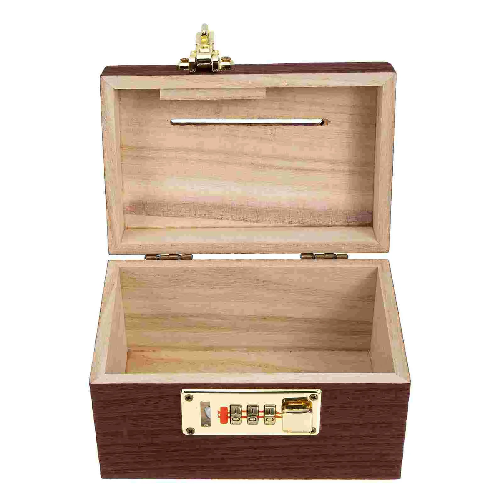 Box Treasure Chest Pirate Wooden Jewelry Wood Lock With Cash Keepsake Case Trinket Vintagemoney Candy Kids Gift Coin