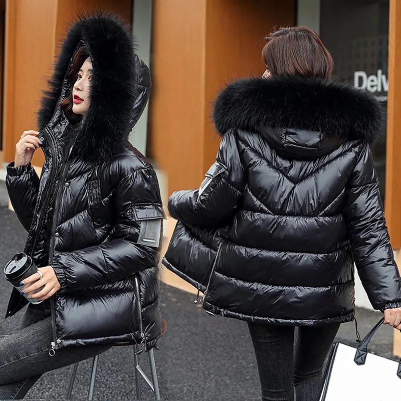 

Женская Стеганая куртка средней длины с меховым воротником и капюшоном, новинка зима 2023, свободная стеганая куртка, Женская Стеганая куртка, зимняя одежда