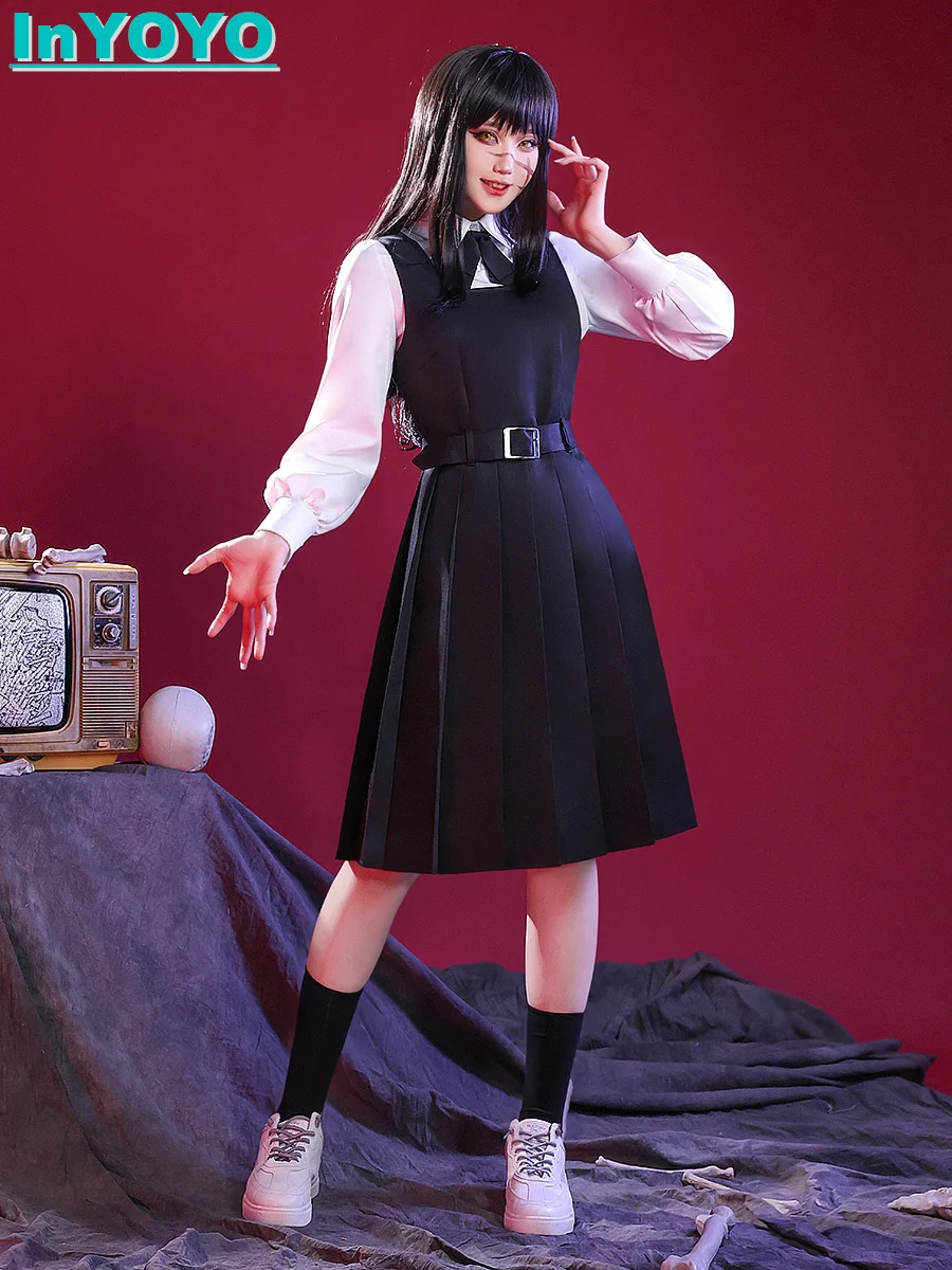 

Костюм для косплея InYOYO ASA MITAKA, костюм аниме бензопила, школьная Униформа JK, костюм дьявола, рубашка, носки, галстук, наряд для Хэллоуина