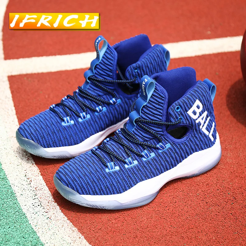 

2022 Gym Men Trainers Non-Slip Breathable 38-46 Youth Low Top Shoe Basketball Spring Soft Sole High Top Basketball Male Sneaker