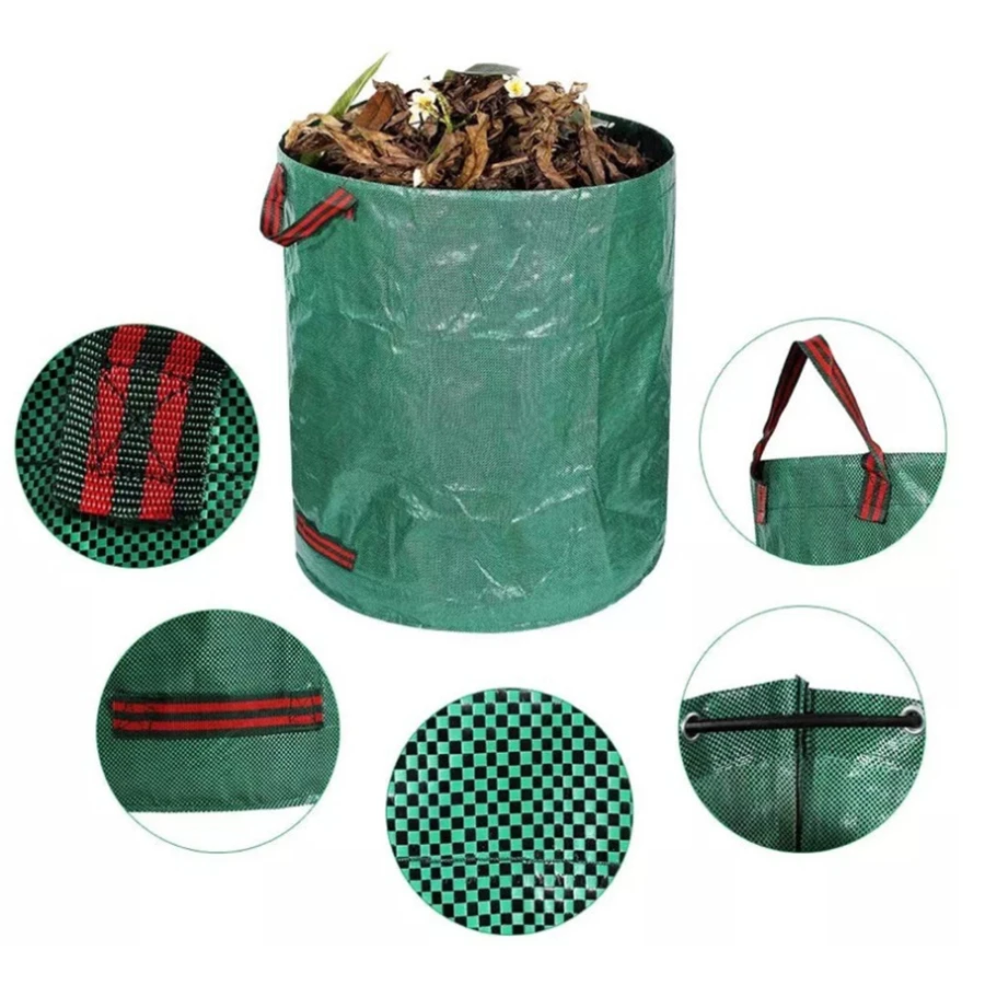 Мешок для сбора сорняков, контейнер для хранения мусора, листьев сада, 60/100/120/272L/300L/400L/500L