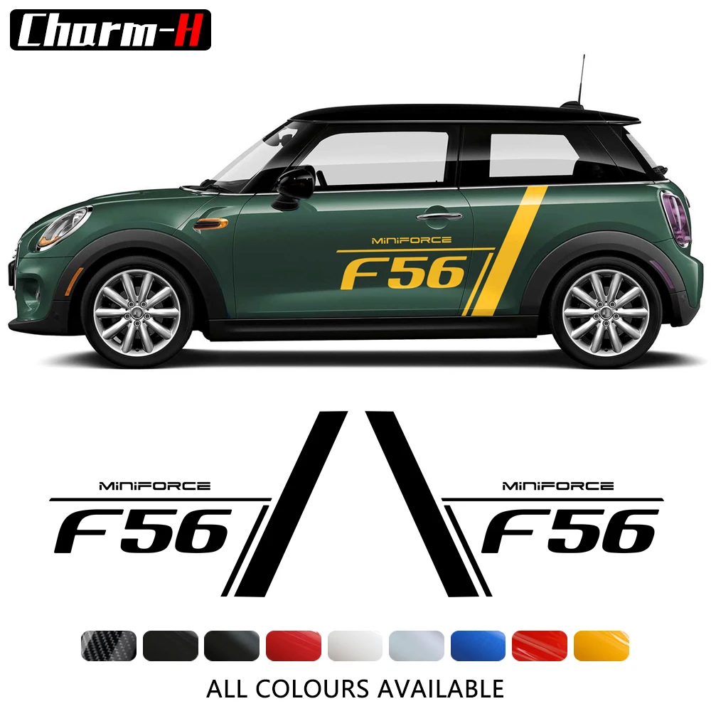 

2pcs Car Styling Graphics Decoration Decals Door Side Racing Stripe Stickers for Mini Cooper F56 Hatchback 2013-present