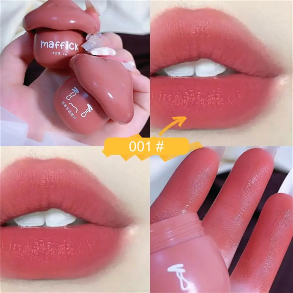 

6 Colors Mushroom Lip Gloss Velvet Matte Lip Mud Tint Pigment Cheek Rouge Moisturizing Liquid Lipstick Face Blush Lip Cosmetics