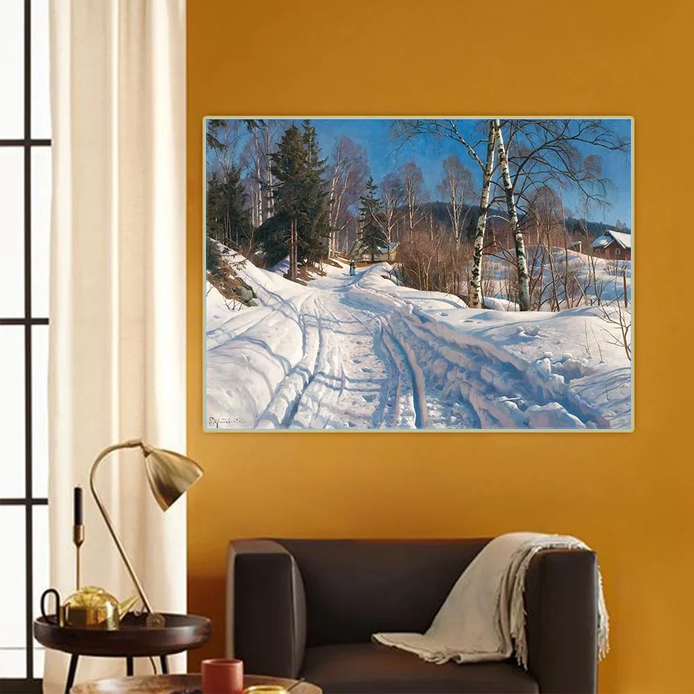 Картина Peder Monsted &quotSnowy Forest Road In Sunlight&quot