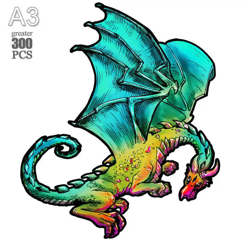 

2022 Animal Puzzle For Kids 3D Wooden Jigsaw Toys Dragon Puzzles Family Educational Holiday Christmas Gifts Wooden Jigsaw