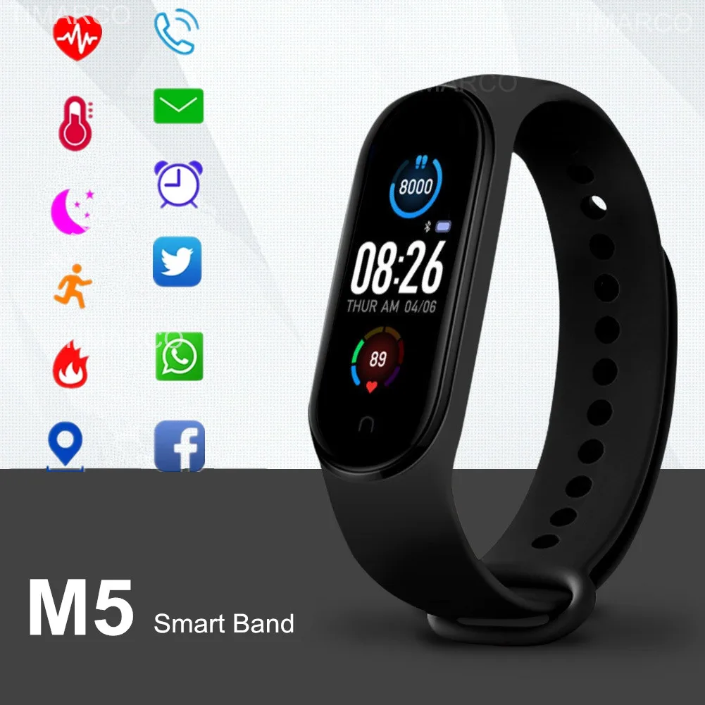 

Fashion Band 5 Smart Watch Men Women 2023 Waterproof Sport Smart Bracelet Bluetooth Heart Rate Fitness Tracker reloj inteligente