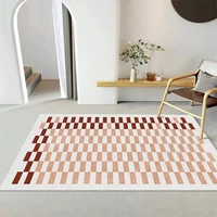 modern french retro crystal velvet carpet living room bedroom chessboard decorative carpet nordic large area soft floor mat