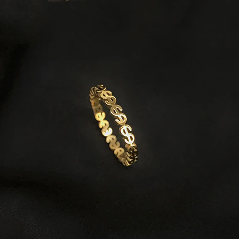 

Titanium Steel Jewelry CNC Hollow Out Personalized Pattern Gold Women's Stainless Steel Ring