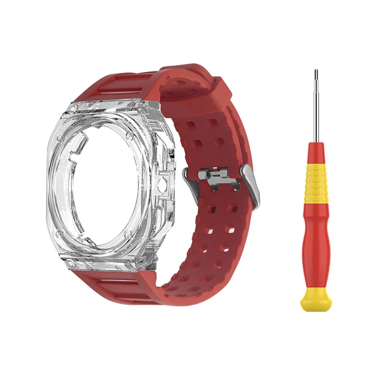 Transparent Glacier Case Band Modification Kit For HUAWEI GT Cyber Watch Silicone Bracelet For GT Cyber Rubber Sport Strap Band