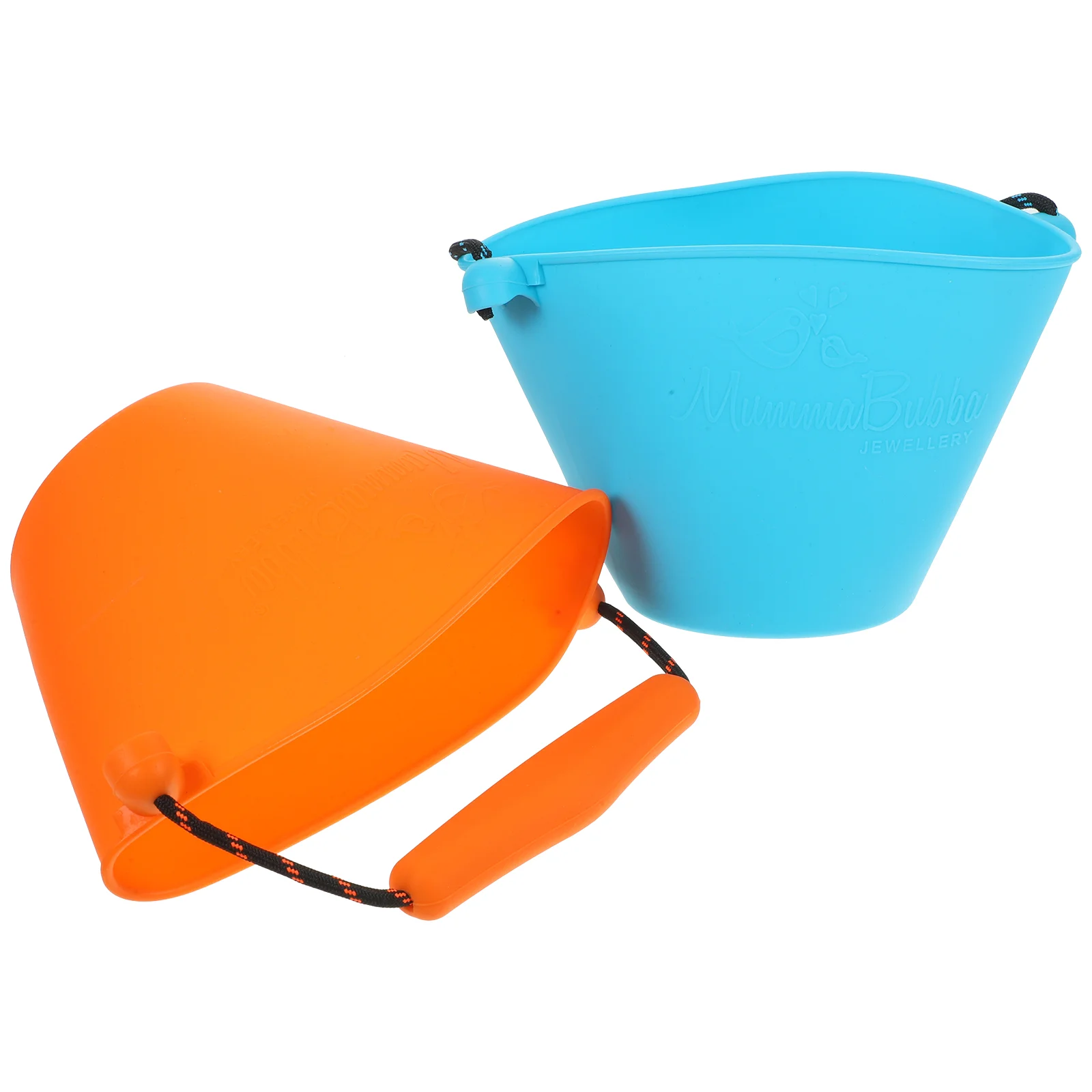 

2 Pcs Silicone Beach Bucket Outdoor Toys Kids Multi-function Buckets Toddlers Folding Keg Portable Silica Gel Sand Seaside