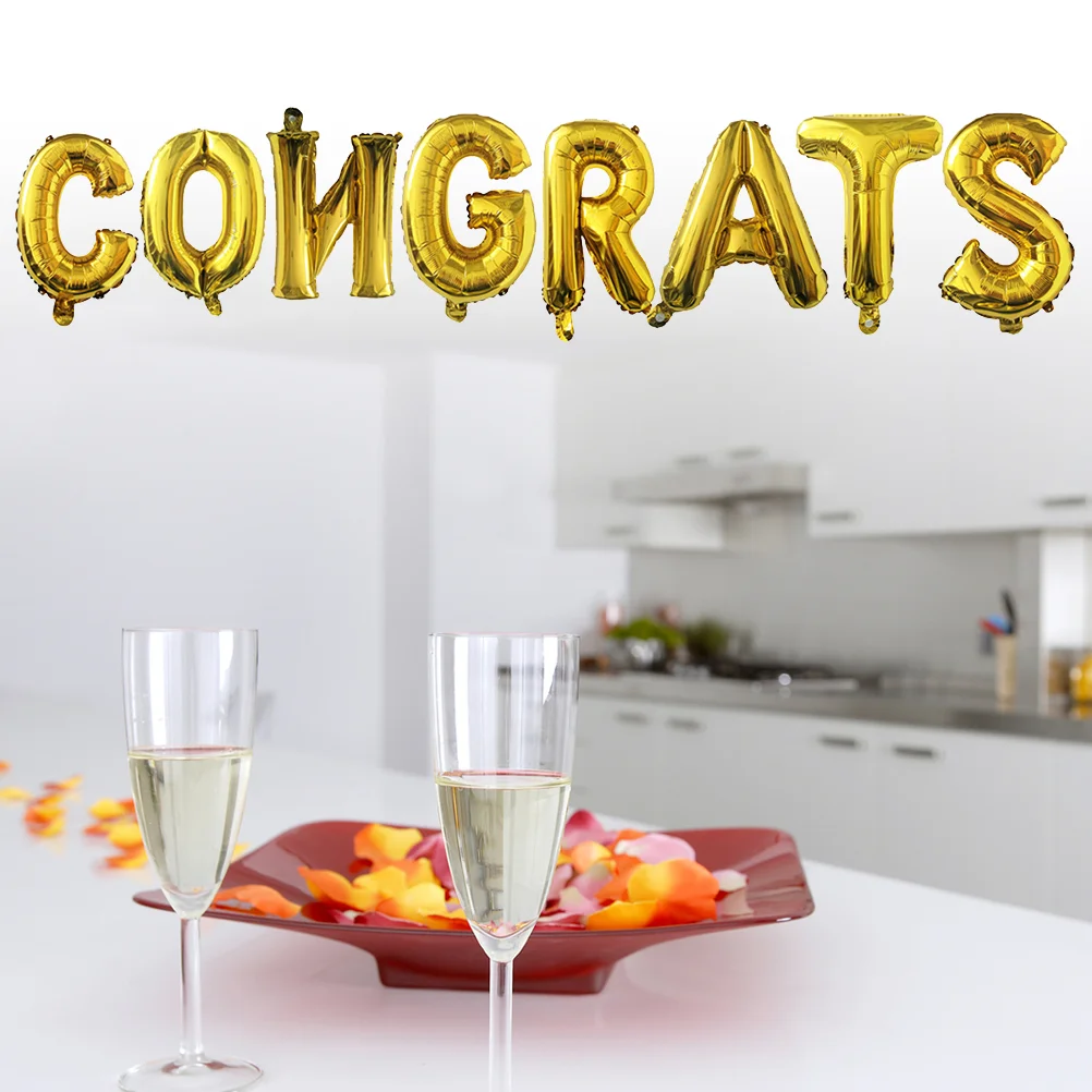 

Graduation Balloons Party Balloon Decorative Grad Congratsgold Supplies Set Decoration Hat Decorations Banner Photo Props