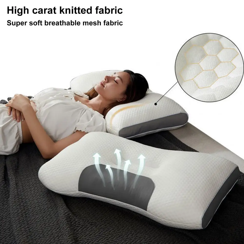 

Practical Pillow Comfortable Cervical Pillow Wave-shaped/Honeycomb Men Women Universal Cervical Bed Pillow Neck Support